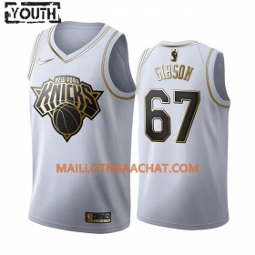 Maillot NBA New York Knicks Taj Gibson 67 Nike 2019-20 Blanc Golden Edition Swingman - Enfant